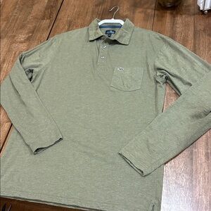 Fish Hippie long sleeve polo. Large. Olive Green.